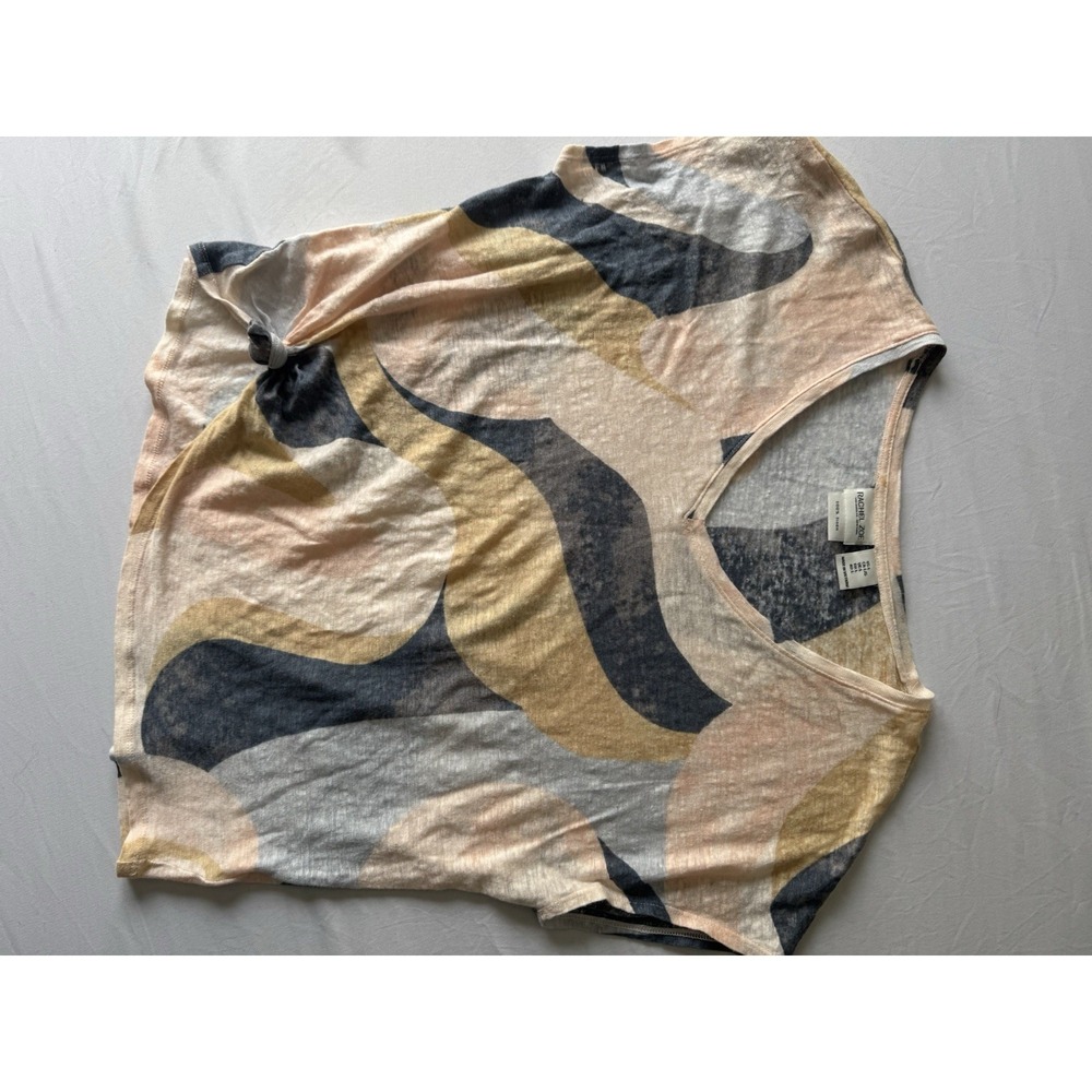 Rachel Zoe Women's Soft Linen Short Sleeve Blouse Size L
